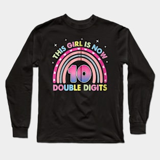 This Girl Is Now 10 Double Digits Tie Dye 10th birthday Long Sleeve T-Shirt